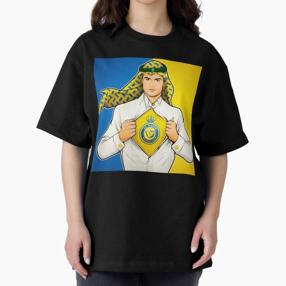 Al Nassr Cr7 Oversized T-Shirt Share FIFA World Cup 2026 USA Canada Mexico for Fans of CR7 and Argentina, France and Brazil, Bringing Football Festival Excitement, Trophy Ambitions, Country Rivalries and Star Player Buzz; Perfect for People Who