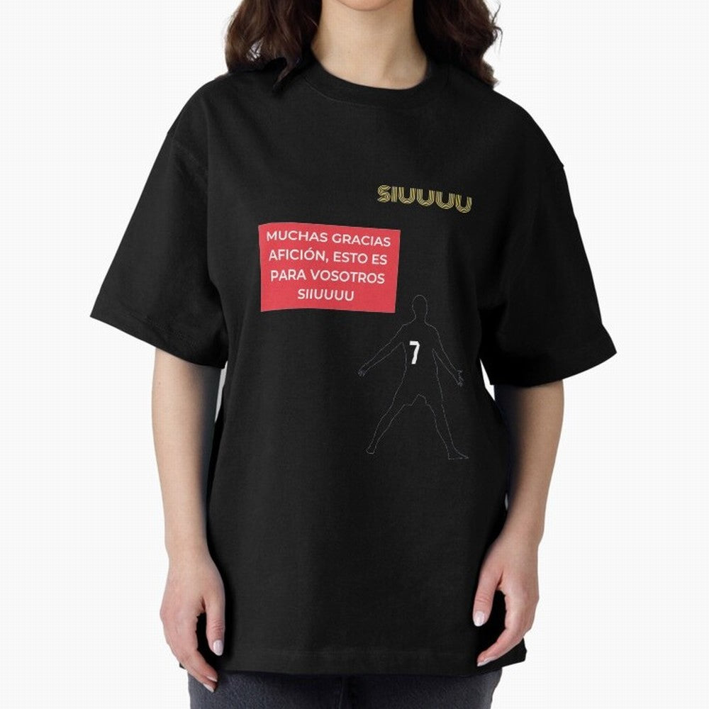 SIUUU CR7 Oversized T-Shirt Show Your Tournament Heart for FIFA World Cup 2026 Group Stage Spirit, with England and Germany, Messi and Cristiano Ronaldo, Classic Soccer Heritage, Championship Pressure, Fan Loyalty and International Pride; Great for
