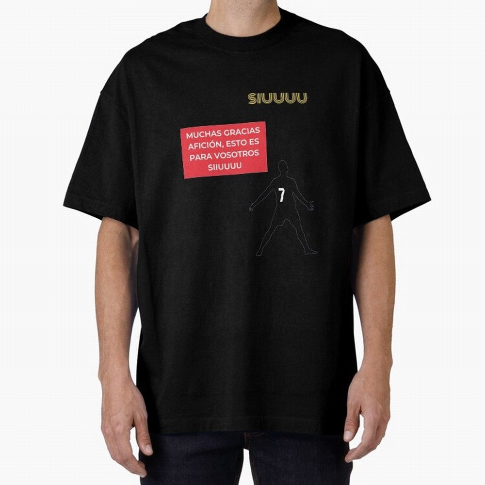 SIUUU CR7 Oversized T-Shirt Show Your Tournament Heart for FIFA World Cup 2026 Group Stage Spirit, with England and Germany, Messi and Cristiano Ronaldo, Classic Soccer Heritage, Championship Pressure, Fan Loyalty and International Pride; Great for