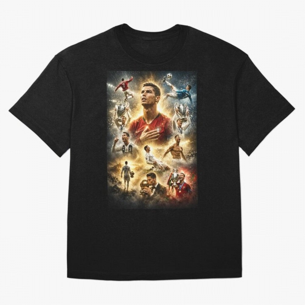 Cristiano Ronaldo Oversized T-Shirt Feel International Energy from FIFA World Cup 2026 USA Canada Mexico Spirit, Made for France, Mbappe, Sports Nostalgia, International Competition, Famous Players and Unforgettable Victories; Perfect for Fans,