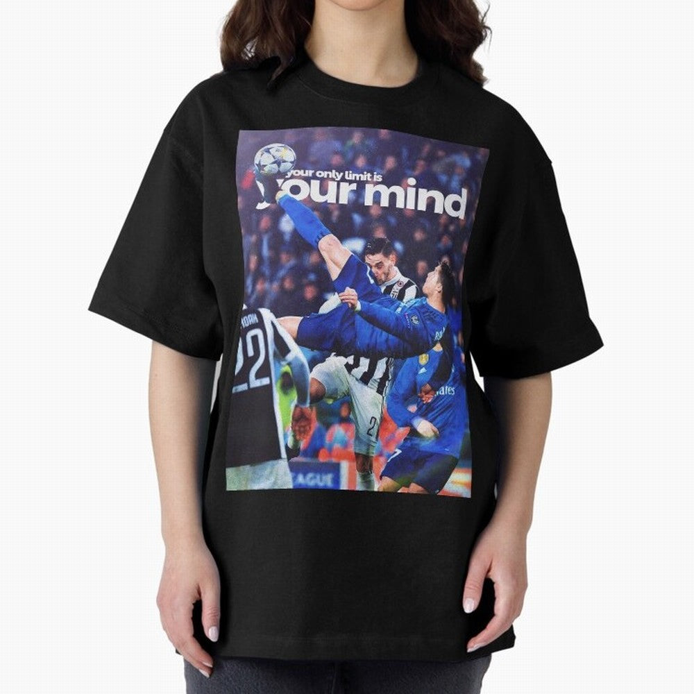 Cristiano Ronaldo - Your only limit is your mind Oversized T-Shirt Celebrate Football Heritage in the FIFA World Cup 2026 Journey through Mbappe and Neymar Highlights, Argentina Pride, Goal Celebration Energy, Supporter Heritage, Football Icons and