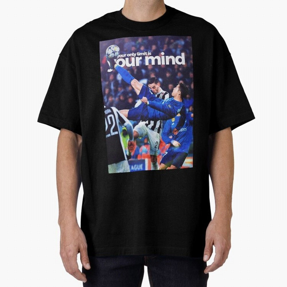 Cristiano Ronaldo - Your only limit is your mind Oversized T-Shirt Celebrate Football Heritage in the FIFA World Cup 2026 Journey through Mbappe and Neymar Highlights, Argentina Pride, Goal Celebration Energy, Supporter Heritage, Football Icons and