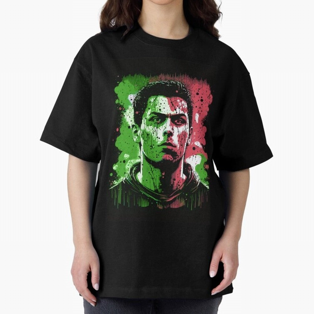 Cristiano Ronaldo Oversized T-Shirt Represent the Passion of FIFA World Cup 2026 Group Stage Spirit, Featuring Portugal, Haaland and Mbappe, Football Passion, Legendary Performances, Festival Vibes and Supporter Community; Created for Match Day