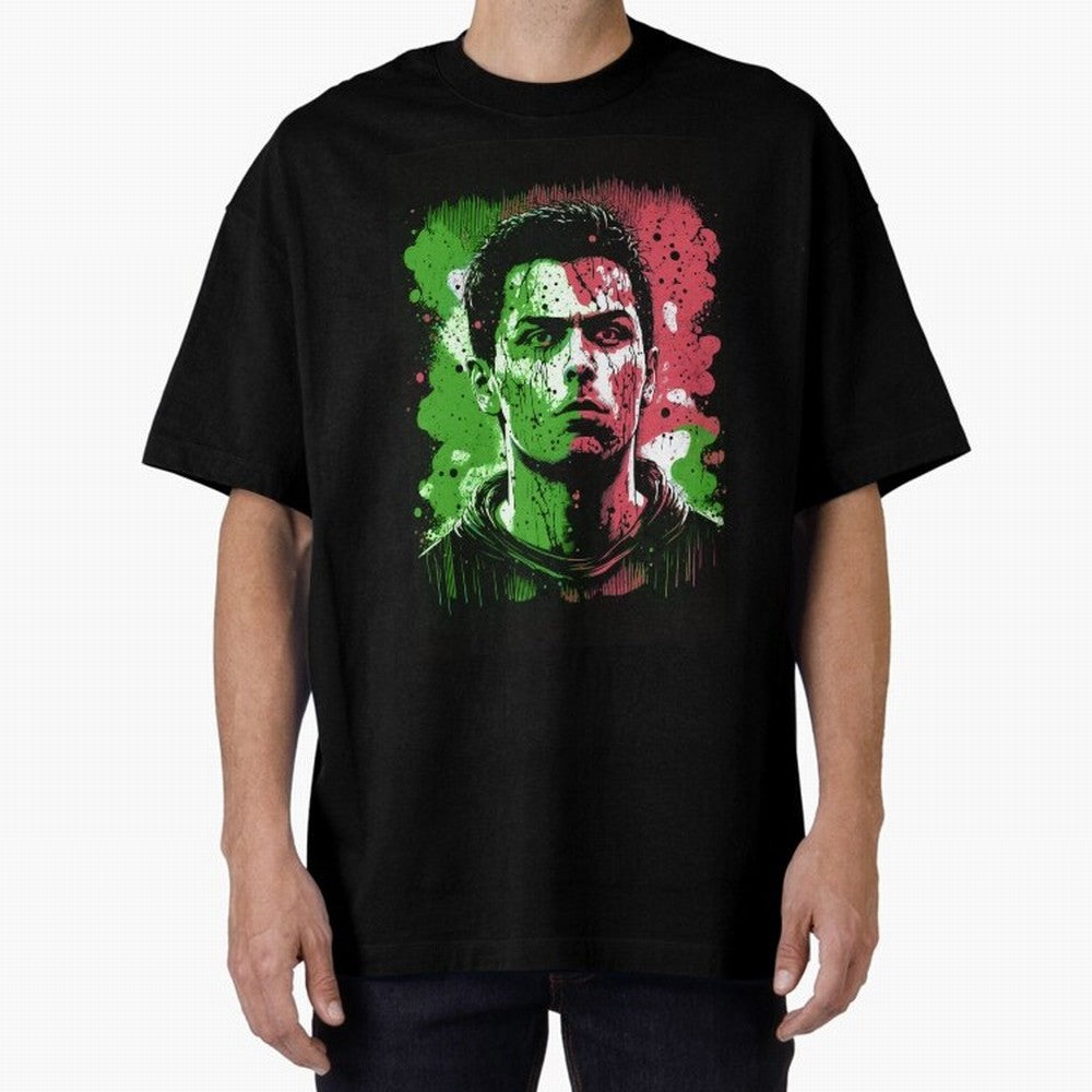 Cristiano Ronaldo Oversized T-Shirt Represent the Passion of FIFA World Cup 2026 Group Stage Spirit, Featuring Portugal, Haaland and Mbappe, Football Passion, Legendary Performances, Festival Vibes and Supporter Community; Created for Match Day