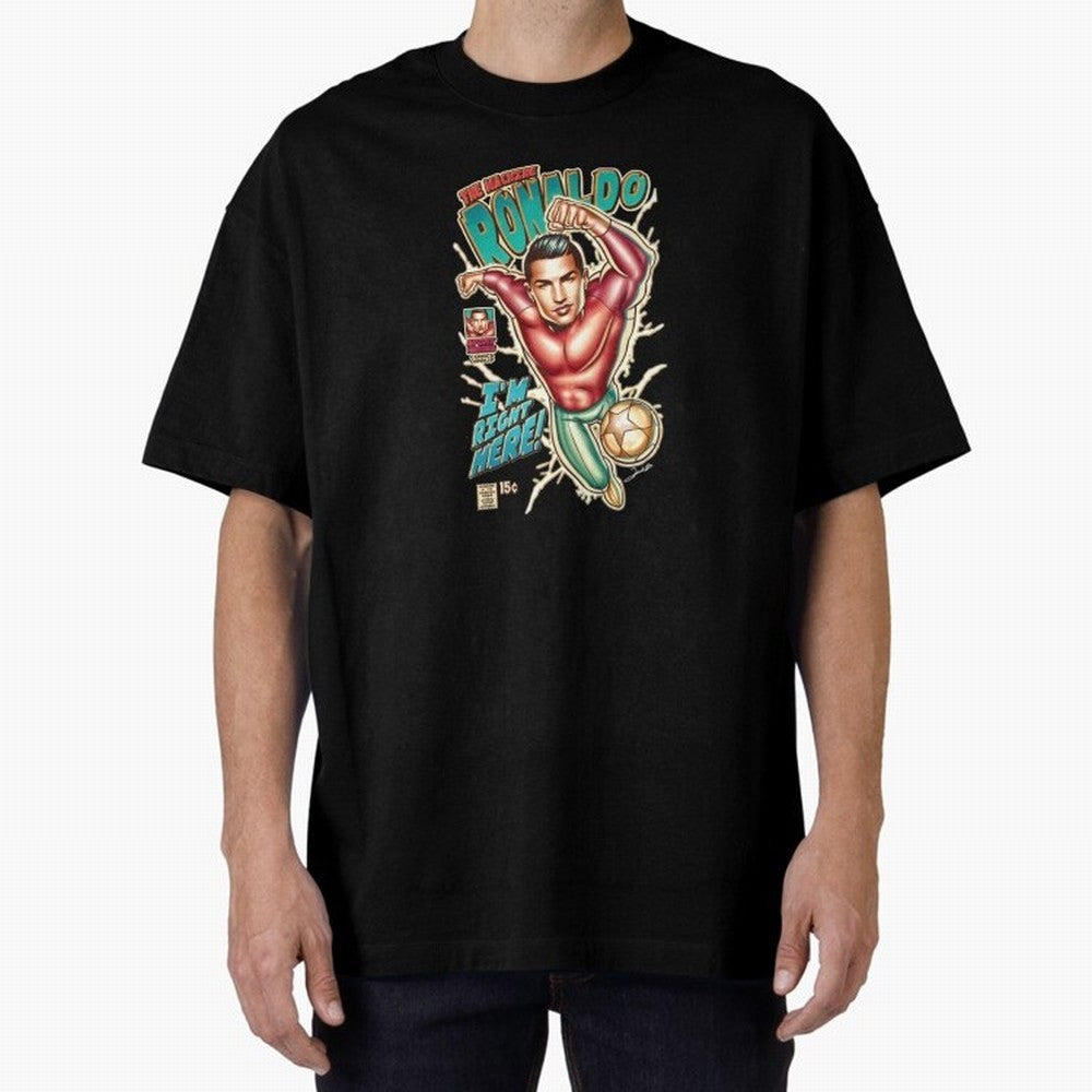 The Machine Ronaldo Oversized T-Shirt Feel the Roar of FIFA World Cup 2026 for Fans of Messi, CR7 and Mbappe and Brazil, Bringing Sports Nostalgia, International Competition, Famous Players and Unforgettable Victories; Great for Supporters Who Love