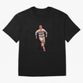a gread celebration from the goat Oversized T-Shirt Represent Football Lovers during FIFA World Cup 2026 USA Canada Mexico Spirit, Celebrating Portugal, Spain and Germany, Mbappe, Vintage Soccer Flavor, Modern Football Stars, National Flags and