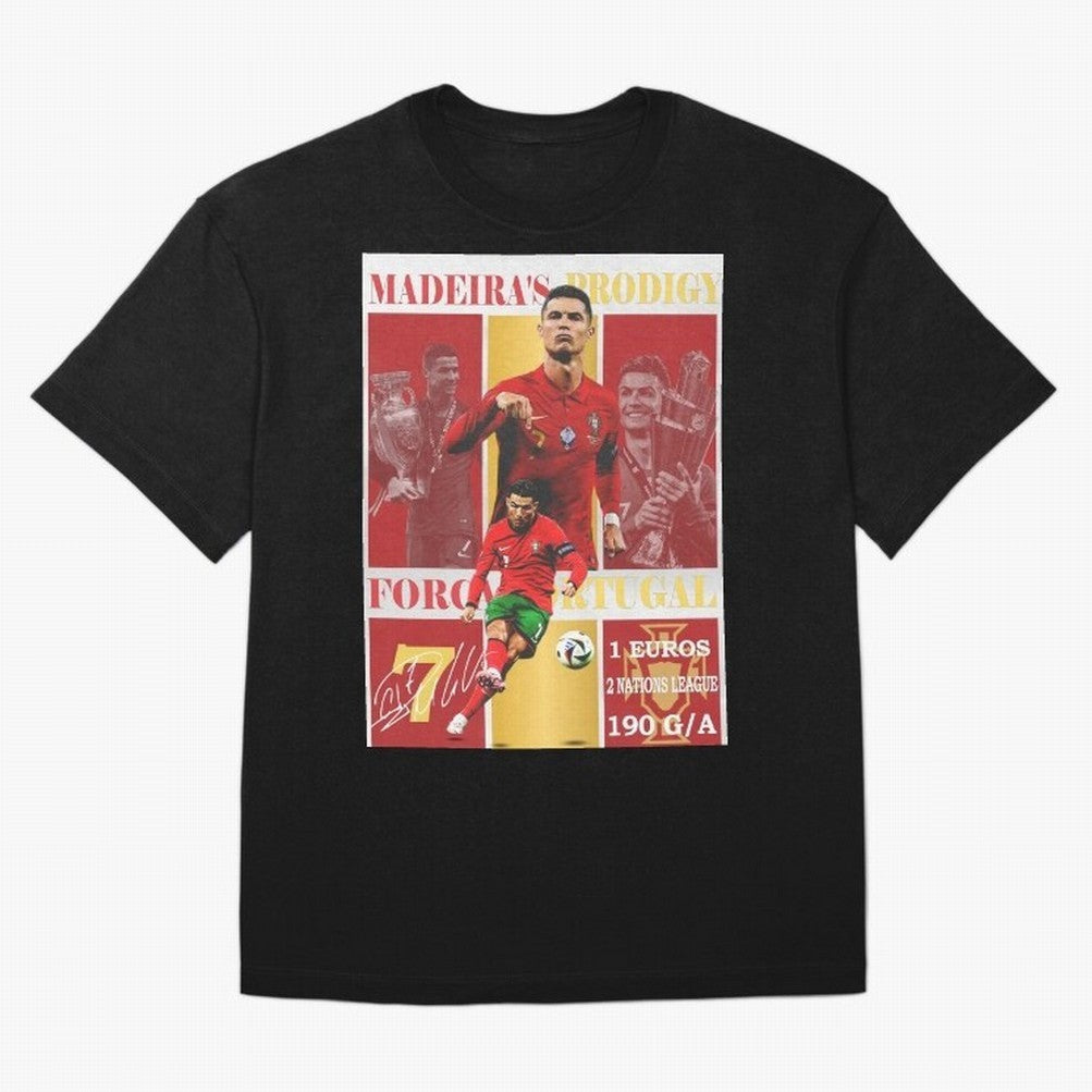 Cristiano Ronaldo Portugal Poster - Madeira's Prodigy CR7 Fan Art Print Oversized T-Shirt Celebrate the Biggest Stage of FIFA World Cup 2026 USA Canada Mexico with Cristiano Ronaldo, Spain and Netherlands Energy, Football Festival Excitement,