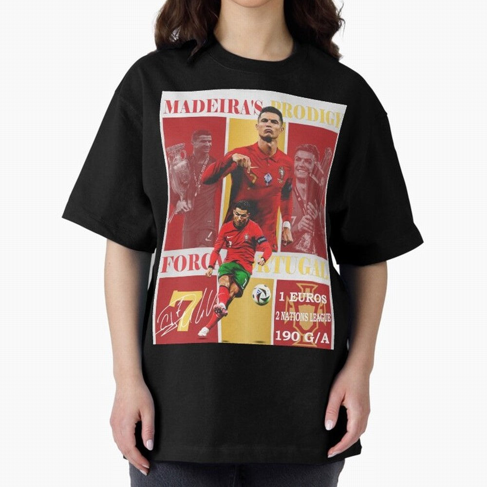 Cristiano Ronaldo Portugal Poster - Madeira's Prodigy CR7 Fan Art Print Oversized T-Shirt Celebrate the Biggest Stage of FIFA World Cup 2026 USA Canada Mexico with Cristiano Ronaldo, Spain and Netherlands Energy, Football Festival Excitement,