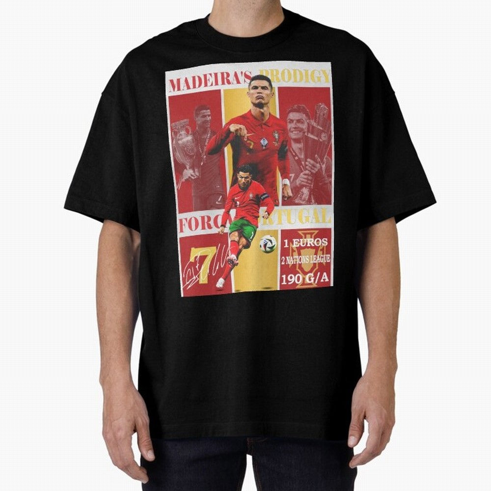 Cristiano Ronaldo Portugal Poster - Madeira's Prodigy CR7 Fan Art Print Oversized T-Shirt Celebrate the Biggest Stage of FIFA World Cup 2026 USA Canada Mexico with Cristiano Ronaldo, Spain and Netherlands Energy, Football Festival Excitement,