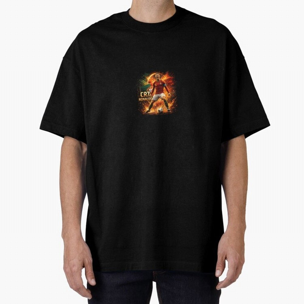 Cristiano Ronaldo Football Legend Artwork Oversized T-Shirt Fuel Your Fan Pride for FIFA World Cup 2026 Group Stage Celebrating Neymar, Haaland and Cristiano Ronaldo, Netherlands Energy, Match Day Excitement, Supporter Culture, Golden Goals and