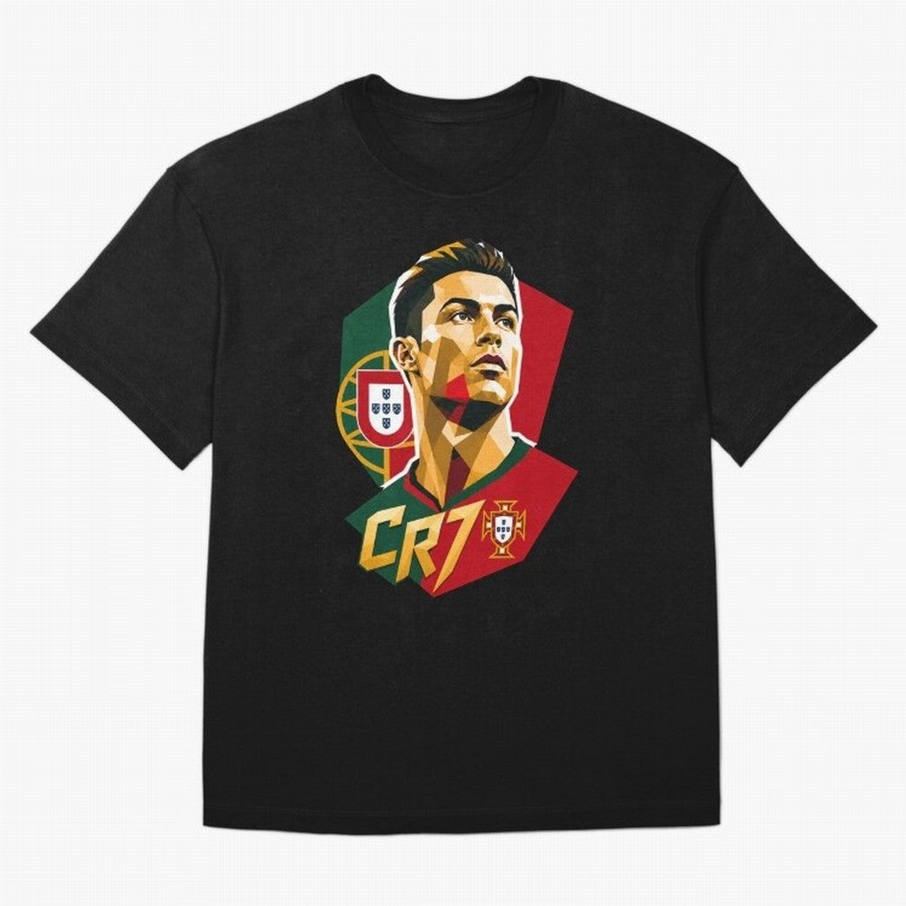 CR7 Art Print Oversized T-Shirt Unlock FIFA World Cup 2026 USA Canada Mexico for Fans of CR7 and Messi and Spain, Bringing Football Festival Excitement, Trophy Ambitions, Country Rivalries and Star Player Buzz; Ideal for Passionate Fans Who Love