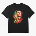CR7 Art Print Oversized T-Shirt Unlock FIFA World Cup 2026 USA Canada Mexico for Fans of CR7 and Messi and Spain, Bringing Football Festival Excitement, Trophy Ambitions, Country Rivalries and Star Player Buzz; Ideal for Passionate Fans Who Love