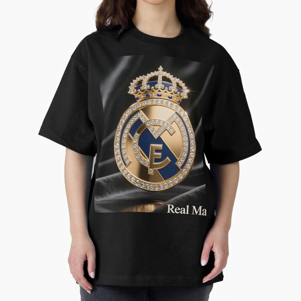 Gold Madrid Real Oversized T-Shirt Support the Legends of FIFA World Cup 2026 Group Stage for Fans of Messi and Germany, Bringing Vintage Soccer Flavor, Modern Football Stars, National Flags and Final Night Emotion; Perfect for Supporters Who Want