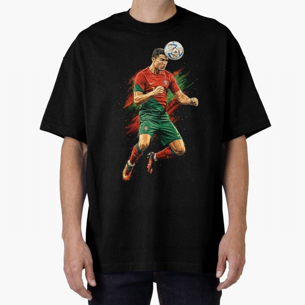 Cristiano Ronaldo Football Legend Oversized T-Shirt Keep the Match Day Mood of FIFA World Cup 2026 USA Canada Mexico for Fans of Cristiano Ronaldo, Haaland and CR7 and England, France and Netherlands, Bringing Classic Soccer Heritage, Championship