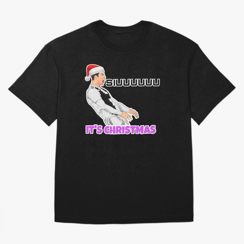 It¡¯s Christmas siuuu CR7 funny Oversized T-Shirt Make Game Day About Global Football Passion for FIFA World Cup 2026, Inspired by Mbappe and Neymar, Germany, Sports Nostalgia, International Competition, Famous Players and Unforgettable Victories;