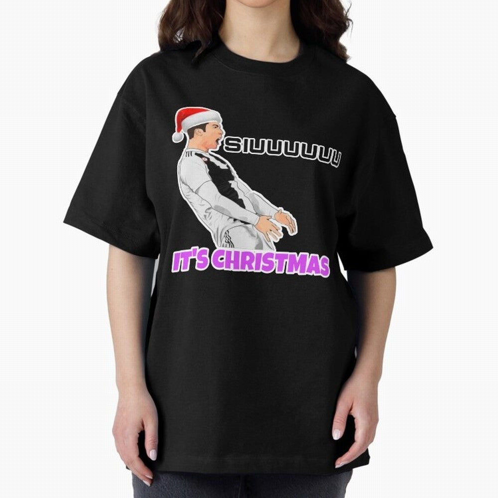 It¡¯s Christmas siuuu CR7 funny Oversized T-Shirt Make Game Day About Global Football Passion for FIFA World Cup 2026, Inspired by Mbappe and Neymar, Germany, Sports Nostalgia, International Competition, Famous Players and Unforgettable Victories;