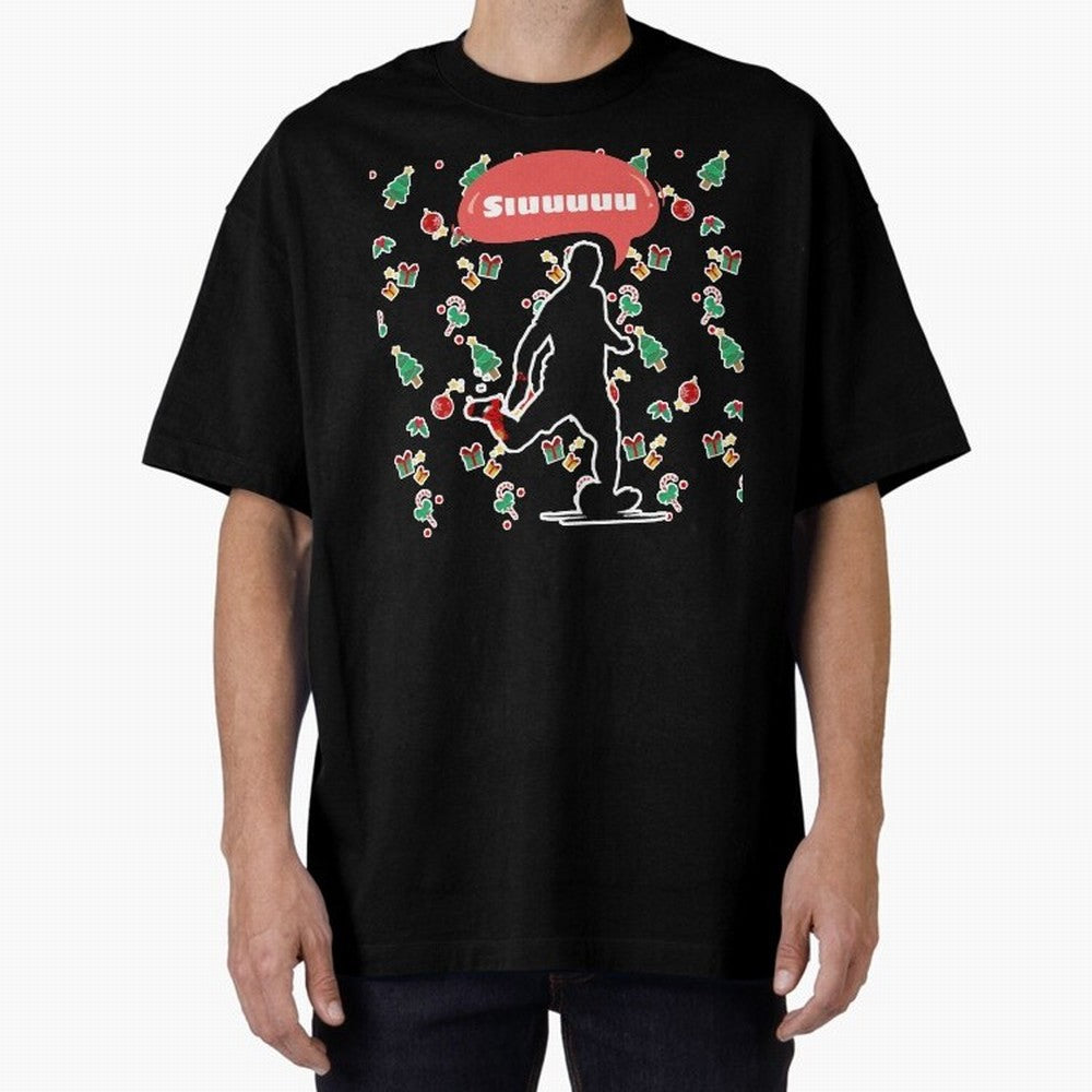 Christmas siuuu CR7 goal Oversized T-Shirt Enjoy Match Day Hype around FIFA World Cup 2026 Group Stage, Messi, CR7 and Mbappe, Netherlands, Global Supporter Spirit, Legendary Goals, National Colors and Tournament Celebration; Perfect for Supporters