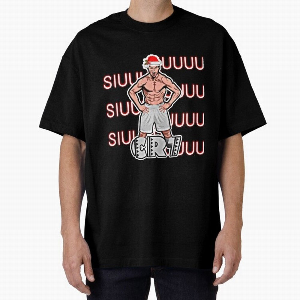 Siuuu cr7 christmas Oversized T-Shirt Bring Global Tournament Vibes to Global Football Passion for FIFA World Cup 2026 Group Stage, Celebrating Messi and Cristiano Ronaldo, Portugal, Football Festival Excitement, Trophy Ambitions, Country Rivalries
