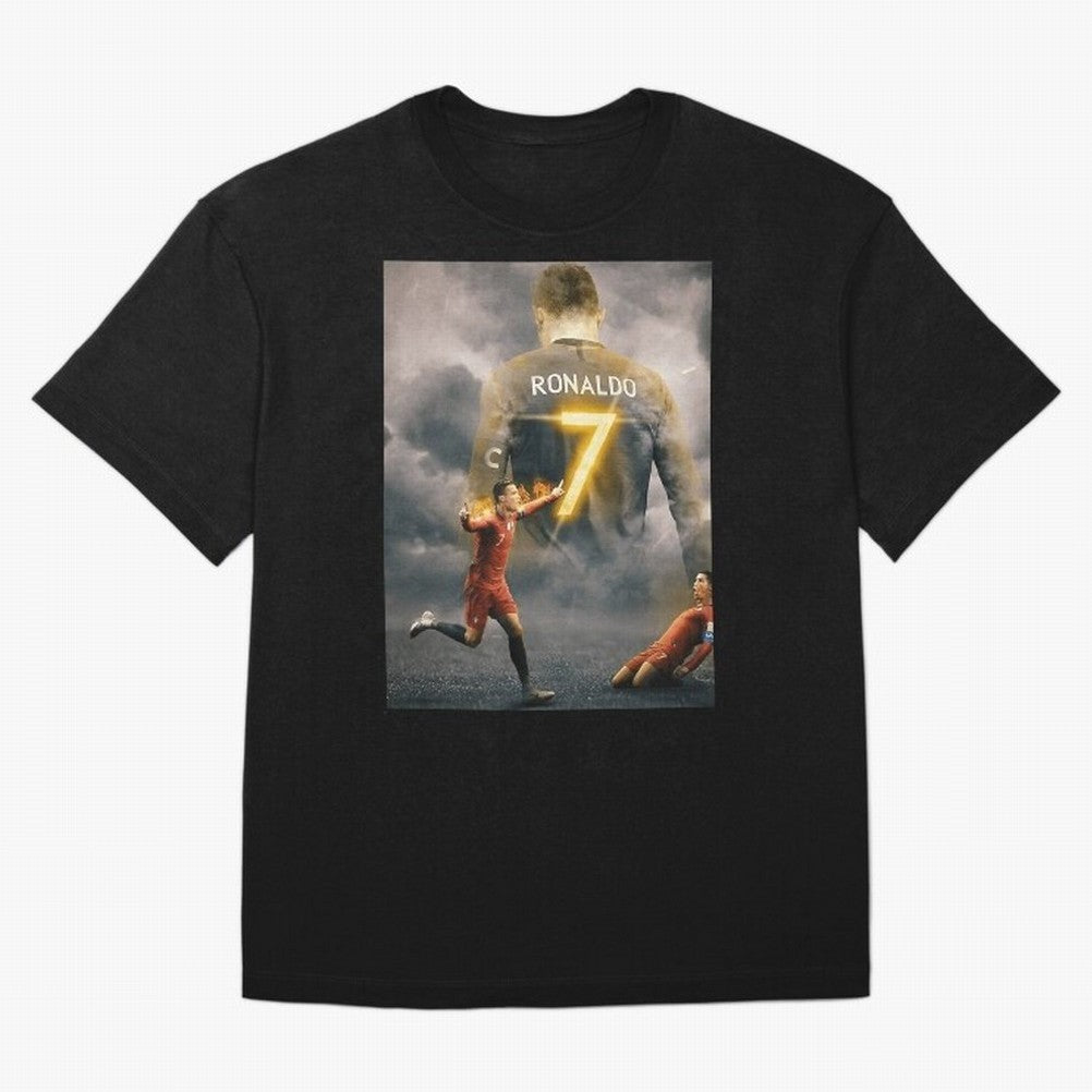 Aesthetic Ronaldo Poster Oversized T-Shirt Remember FIFA World Cup 2026 USA Canada Mexico for Fans of Haaland and Mbappe and Argentina, France and Brazil, Bringing Global Supporter Spirit, Legendary Goals, National Colors and Tournament