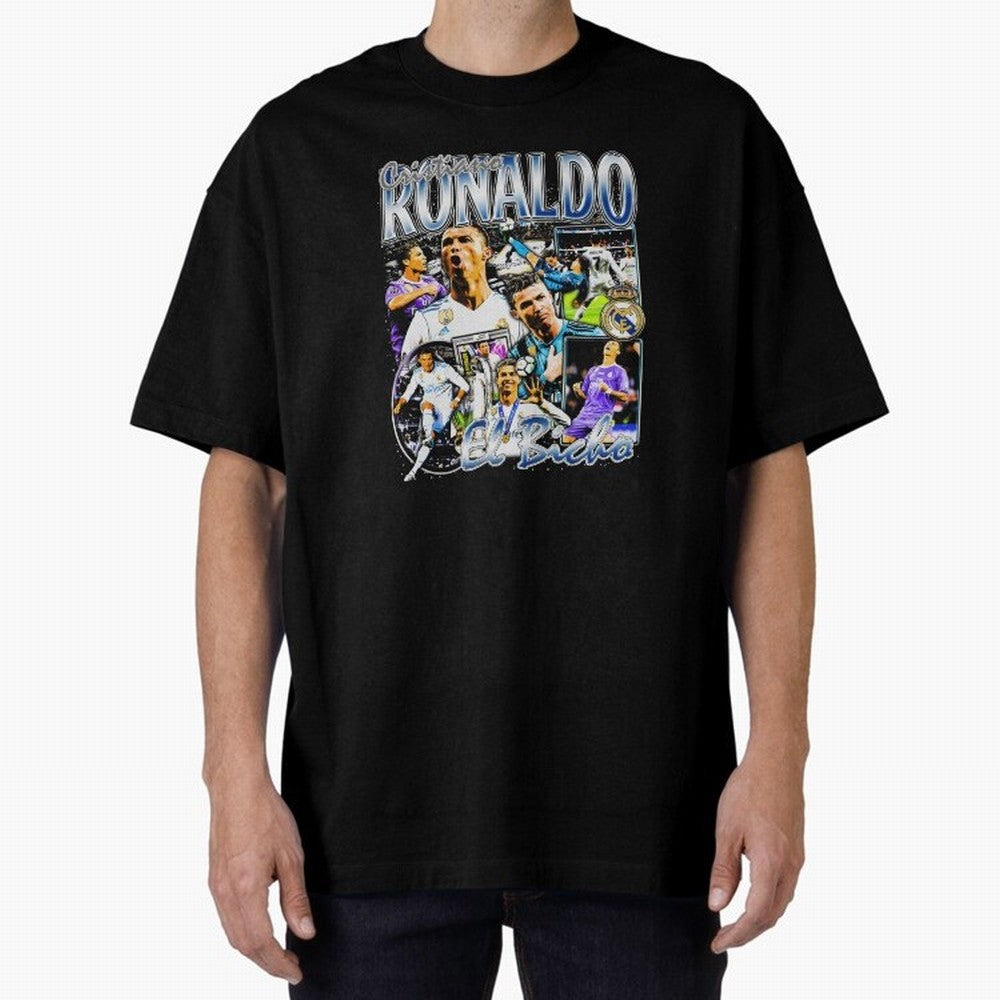Cristiano Ronaldo El Bicho Oversized T-Shirt Celebrate the FIFA World Cup 2026 USA Canada Mexico Journey through Messi, Neymar and Mbappe Highlights, Argentina, France and Brazil Pride, Fan Favorite Moments, National Team Passion, Big Match Drama