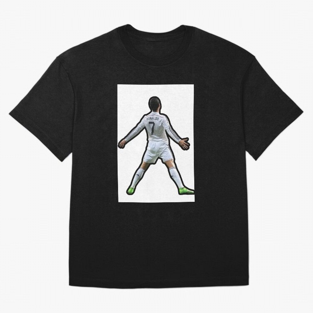 Cristiano Ronaldo Suii Sticker Oversized T-Shirt Treasure Global Football Passion for FIFA World Cup 2026 Group Stage, Celebrating Mbappe and Neymar, England, France and Netherlands, Championship Spirit, Famous Goals, Roaring Crowds and