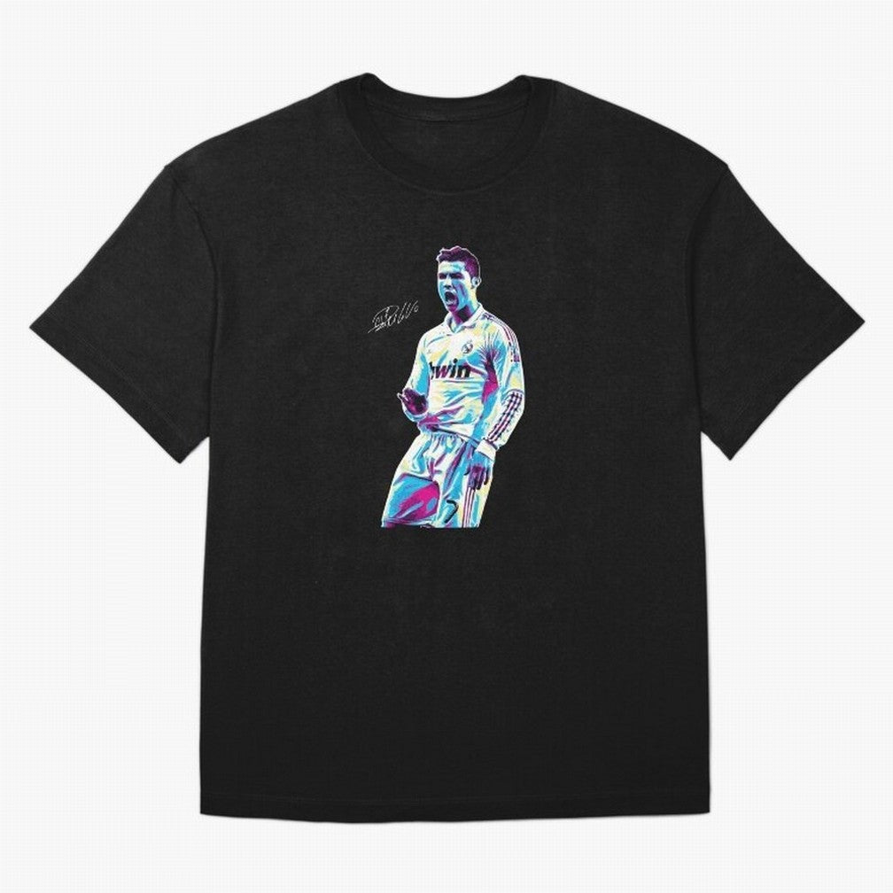 Cristiano Ronaldo Oversized T-Shirt Represent Football Lovers during Global Football Passion for FIFA World Cup 2026, Highlighting Neymar, Haaland and Cristiano Ronaldo, Spain and Netherlands, Vintage Soccer Flavor, Modern Football Stars, National