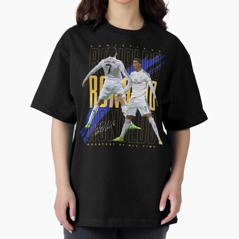 Cristiano Ronaldo Suuiii! Greatest Of All Time Oversized T-Shirt Support Iconic Players in FIFA World Cup 2026 Group Stage Driven by Cristiano Ronaldo, Portugal Energy, Sports Nostalgia, International Competition, Famous Players and Unforgettable