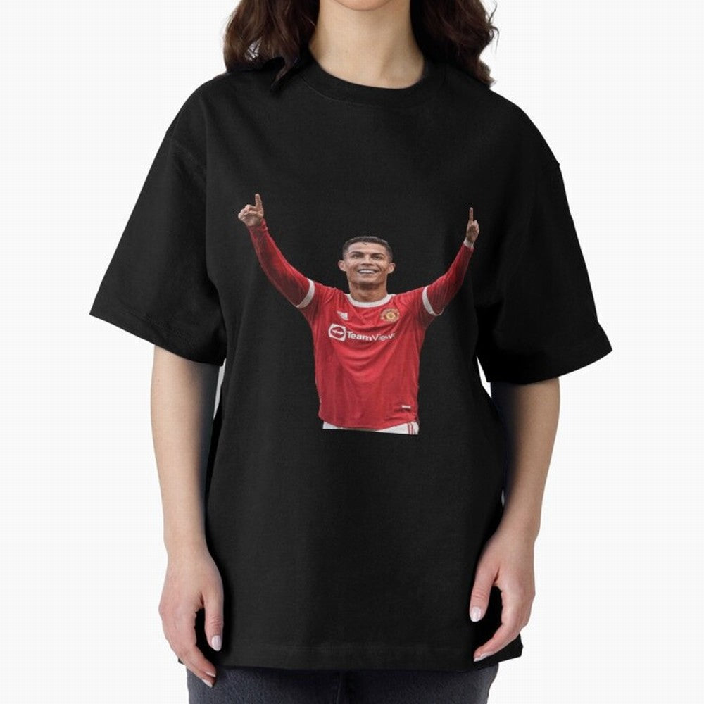 Crisitano Ronaldo Manchester United Oversized T-Shirt Represent Football Lovers during the FIFA World Cup 2026 Group Stage Journey through CR7 Highlights, England Pride, Retro Football Energy, Iconic Rivalries, Trophy Chase Drama and Stadium