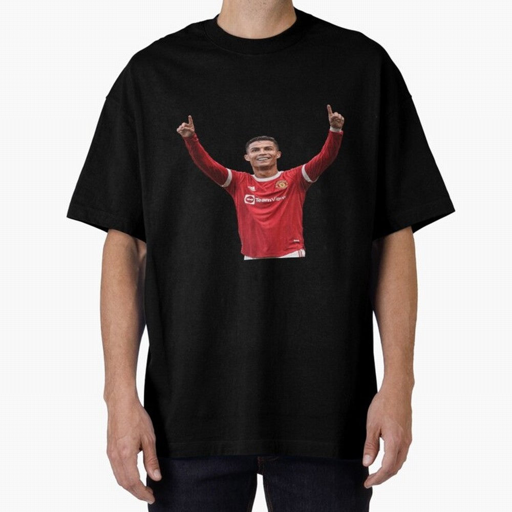 Crisitano Ronaldo Manchester United Oversized T-Shirt Represent Football Lovers during the FIFA World Cup 2026 Group Stage Journey through CR7 Highlights, England Pride, Retro Football Energy, Iconic Rivalries, Trophy Chase Drama and Stadium