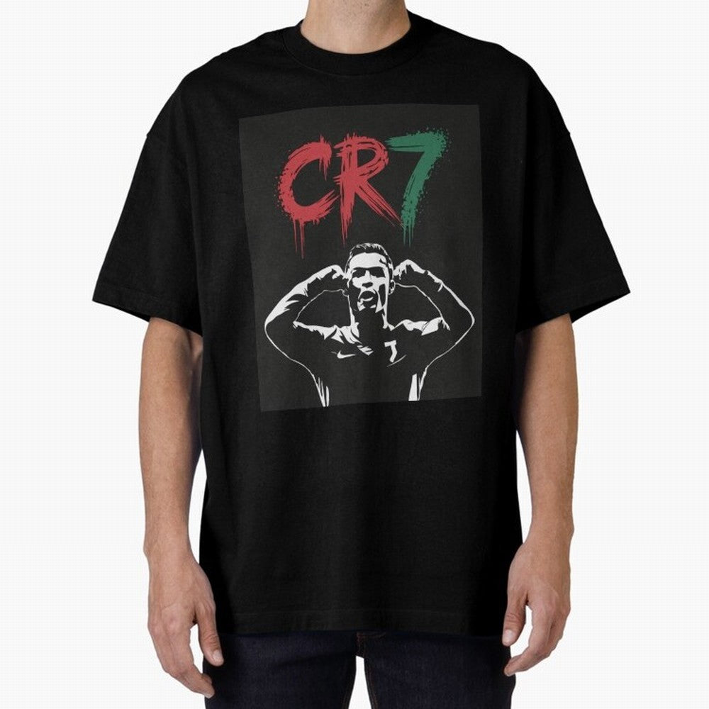 Cristiano Ronaldo CR7 T-shirt Design Oversized T-Shirt Follow the Final Road of FIFA World Cup 2026 Spirit, Built around Argentina, France and Brazil, Mbappe, Stadium Memories, Football Loyalty, International Chants and Championship Tradition;