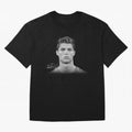 Cristiano Ronaldo T-Shirt Big Face Young Ronaldo - Black and White Oversized T-Shirt Bring World Football Passion into Global Football Passion for FIFA World Cup 2026 Group Stage, Featuring Mbappe and Neymar, Argentina and Brazil, Classic Soccer