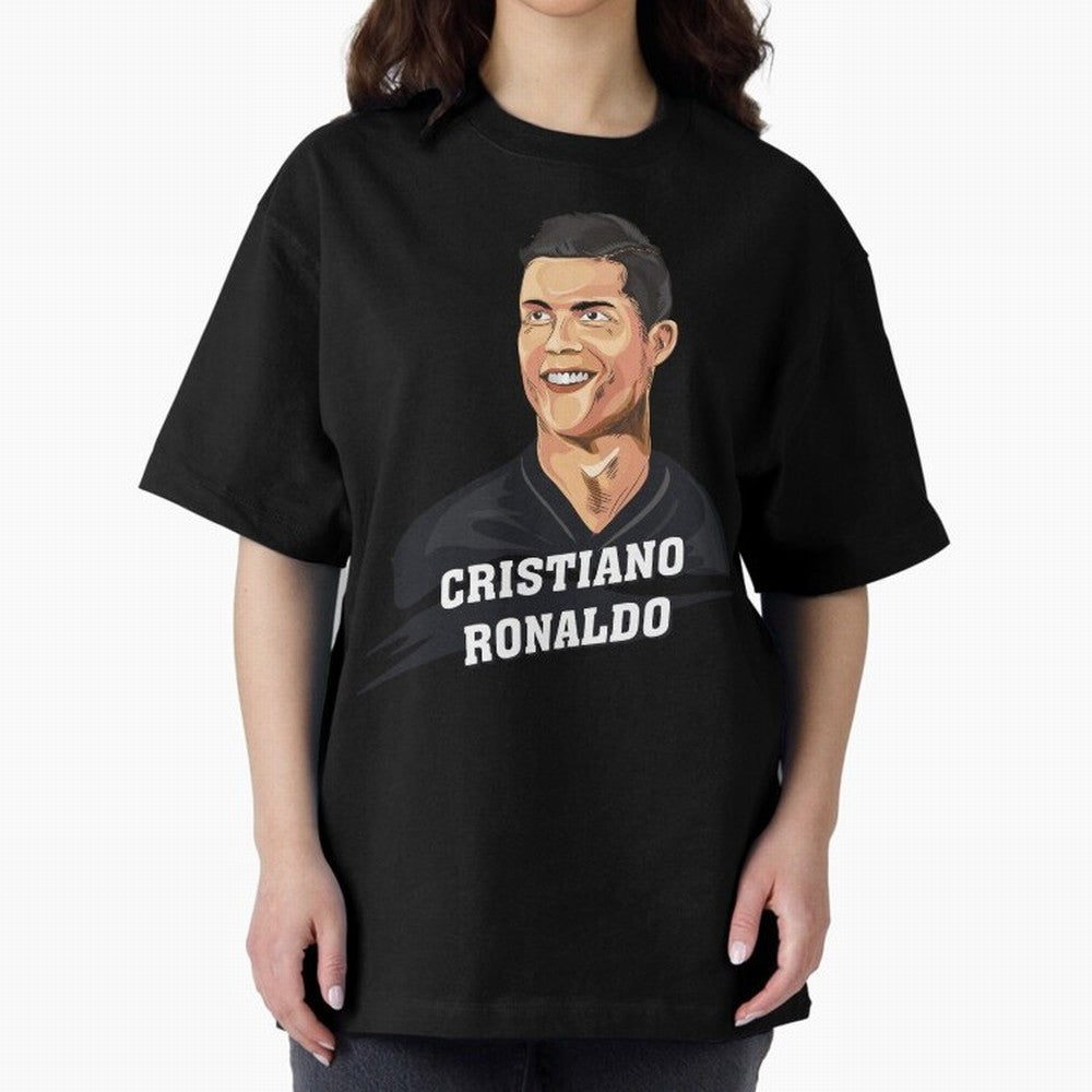 Cristiano Ronaldo Portrait Oversized T-Shirt Join the Global Buzz around the FIFA World Cup 2026 Journey through Neymar Highlights, France Pride, Football Passion, Legendary Performances, Festival Vibes and Supporter Community; Perfect for Fans,