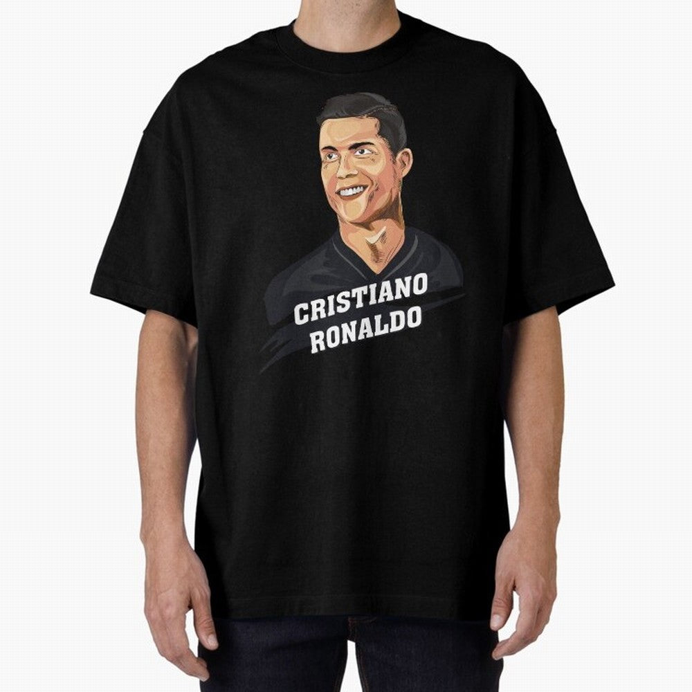 Cristiano Ronaldo Portrait Oversized T-Shirt Join the Global Buzz around the FIFA World Cup 2026 Journey through Neymar Highlights, France Pride, Football Passion, Legendary Performances, Festival Vibes and Supporter Community; Perfect for Fans,