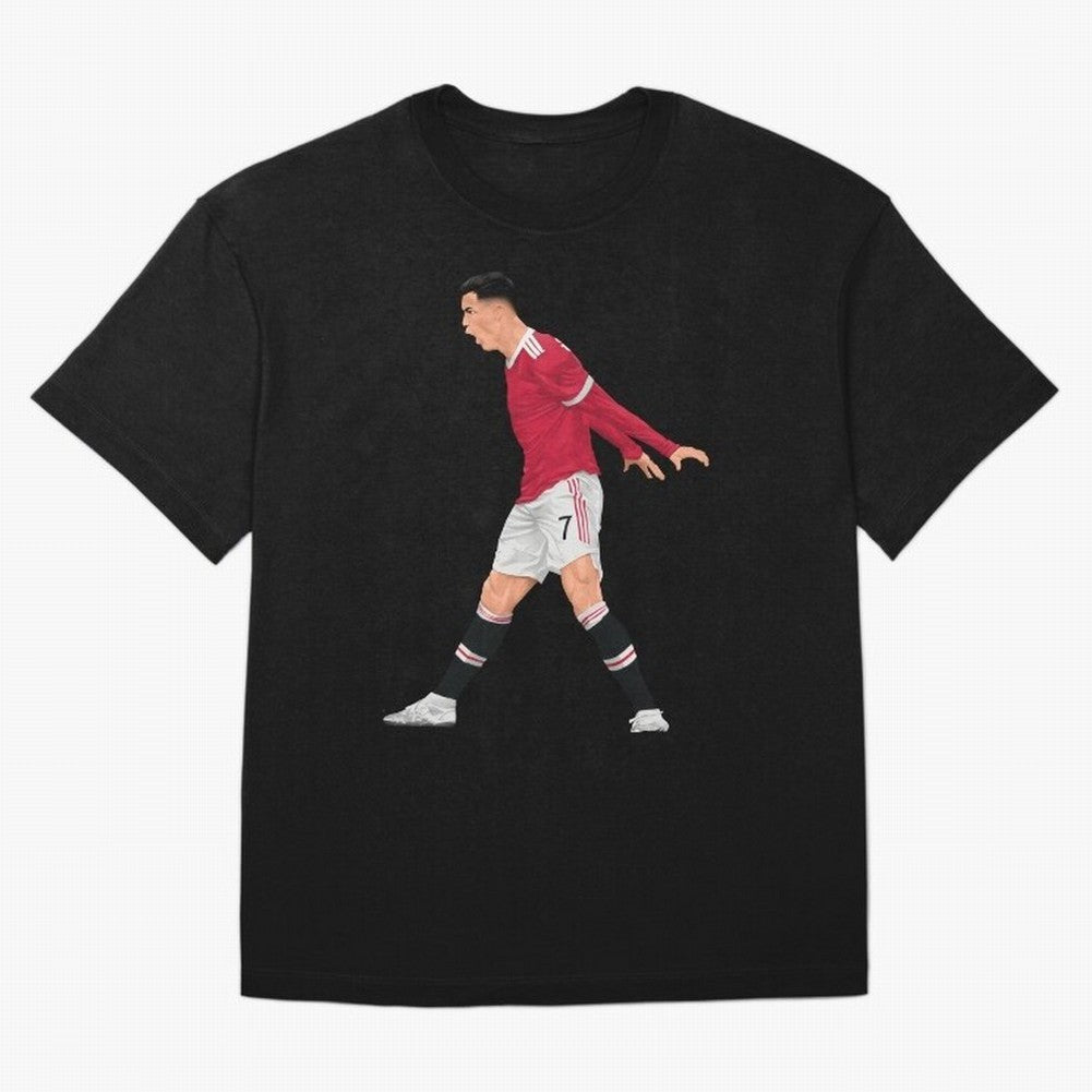 Cristiano Ronaldo Celebration Oversized T-Shirt Capture FIFA World Cup 2026 USA Canada Mexico Spirit, Featuring Brazil, Cristiano Ronaldo, Haaland and CR7, Championship Spirit, Famous Goals, Roaring Crowds and International Football Unity; Ideal