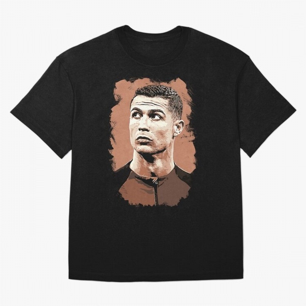 Cristiano Ronaldo Vexel Painting Oversized T-Shirt Represent Football Lovers during Match Day Hype around FIFA World Cup 2026, Mbappe and Neymar, France and Portugal, Worldwide Fan Energy, Dramatic Goals, Stadium Lights and Championship