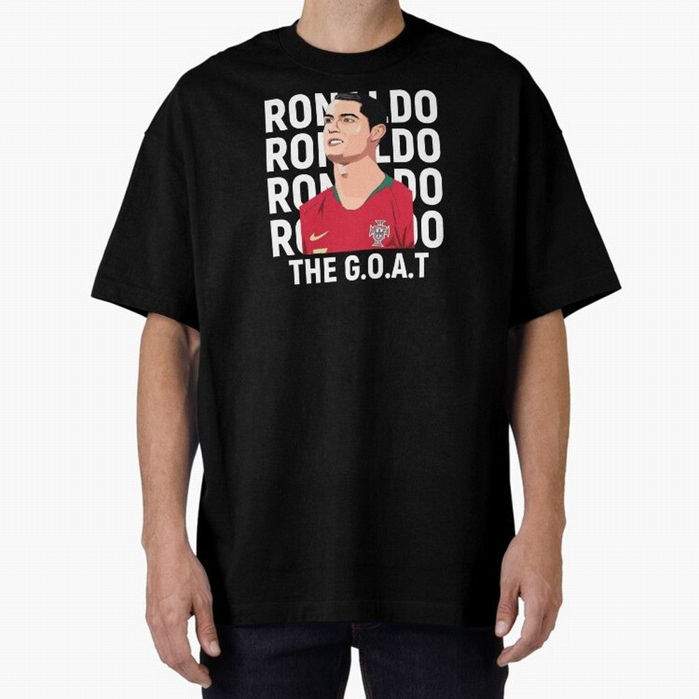 Ronaldo The Goat Oversized T-Shirt Show Love for Legendary Goals in FIFA World Cup 2026 USA Canada Mexico Filled with Haaland and Mbappe, Brazil Energy, Football Festival Excitement, Trophy Ambitions, Country Rivalries and Star Player Buzz; Made