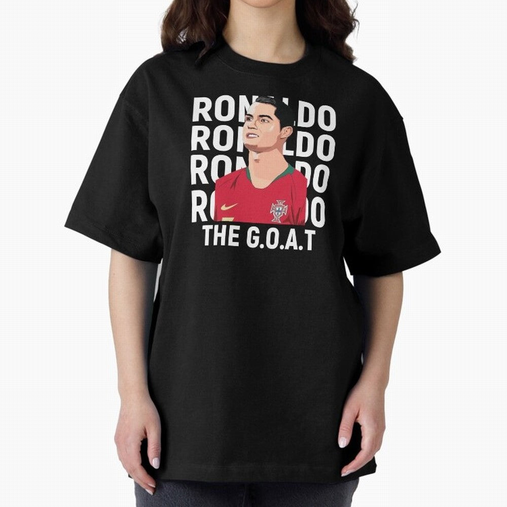 Ronaldo The Goat Oversized T-Shirt Show Love for Legendary Goals in FIFA World Cup 2026 USA Canada Mexico Filled with Haaland and Mbappe, Brazil Energy, Football Festival Excitement, Trophy Ambitions, Country Rivalries and Star Player Buzz; Made