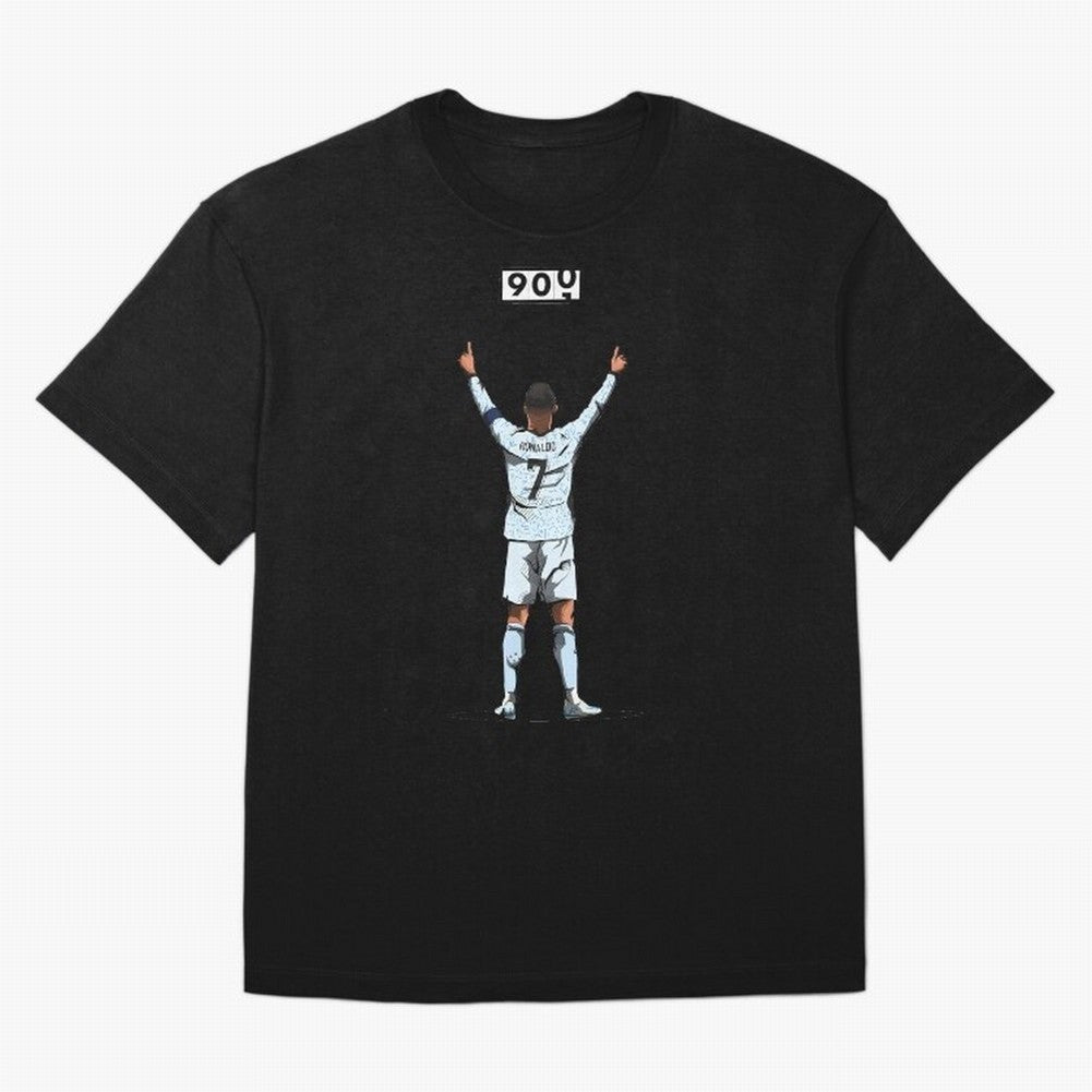 Ronaldo 900 Goals Celebration Iconic Football Design Oversized T-Shirt Carry FIFA World Cup 2026 Group Stage for Fans of Mbappe and Neymar and Argentina and Brazil, Bringing Worldwide Fan Energy, Dramatic Goals, Stadium Lights and Championship