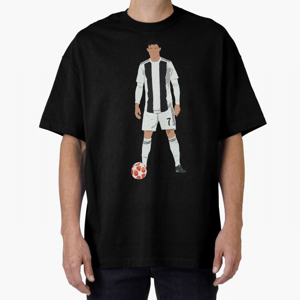 Ronaldo Stance Oversized T-Shirt Keep the Match Day Mood of FIFA World Cup 2026 USA Canada Mexico for Fans of Haaland and Brazil, Portugal and Argentina, Bringing Match Day Excitement, Supporter Culture, Golden Goals and Global Football Passion;