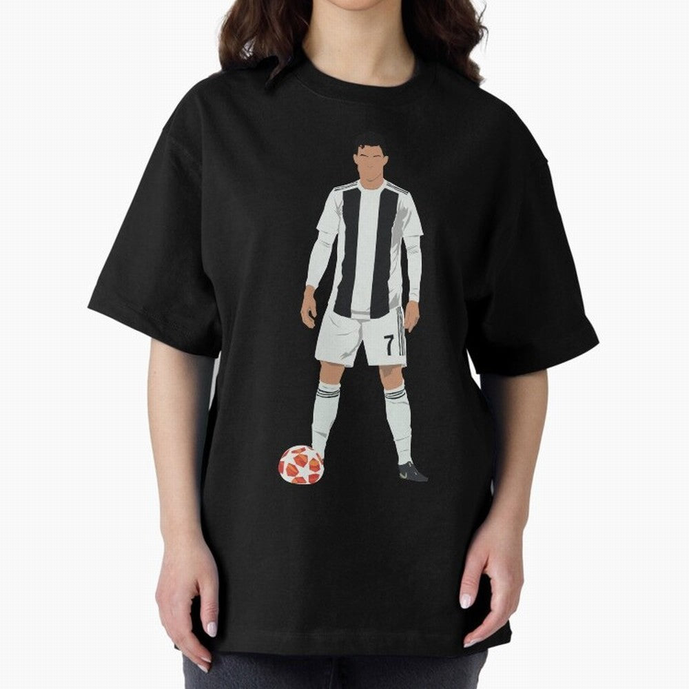 Ronaldo Stance Oversized T-Shirt Keep the Match Day Mood of FIFA World Cup 2026 USA Canada Mexico for Fans of Haaland and Brazil, Portugal and Argentina, Bringing Match Day Excitement, Supporter Culture, Golden Goals and Global Football Passion;