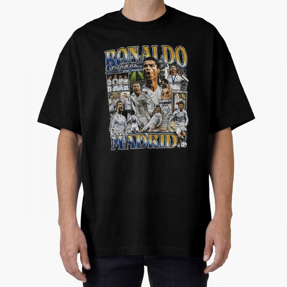 Cristiano Ronaldo Real Vintage Bootleg Oversized T-Shirt Get Ready for the FIFA World Cup 2026 USA Canada Mexico Journey through Mbappe and Neymar Highlights, Brazil, Portugal and Argentina Pride, Classic Soccer Heritage, Championship Pressure, Fan