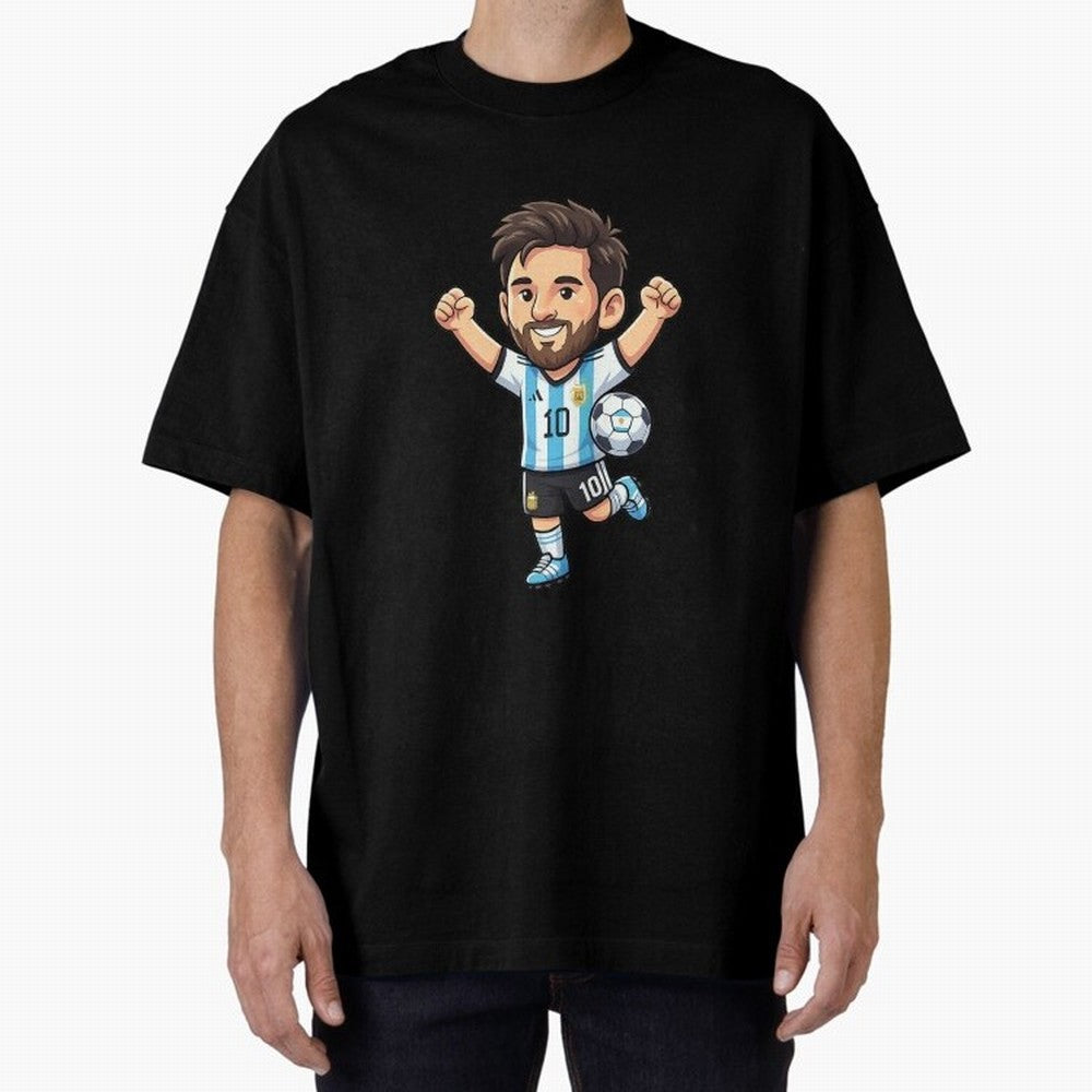 Cute Football Champion Cartoon Design Oversized T-Shirt Spotlight FIFA World Cup 2026 USA Canada Mexico Spirit, Connected to England, Mbappe, Tournament Hype, Historic Matchups, Family Viewing Parties and Global Sports Pride; Created for Match Day