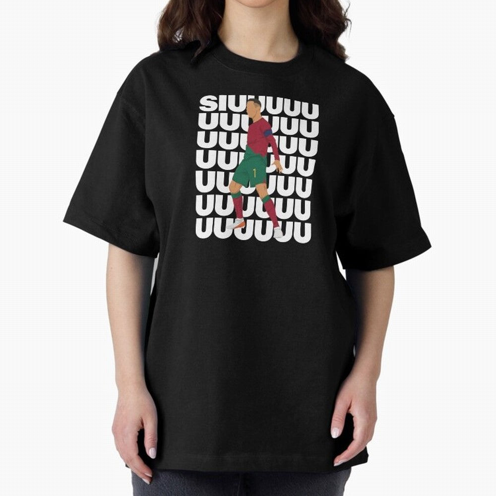 SIUUUUUU! Ronaldo Oversized T-Shirt Represent Fans Who Live for FIFA World Cup 2026 USA Canada Mexico with Haaland and Mbappe, France Energy, Champion Mindset, Group Stage Buzz, Knockout Tension and Passionate Fan Culture; Perfect for Fans,
