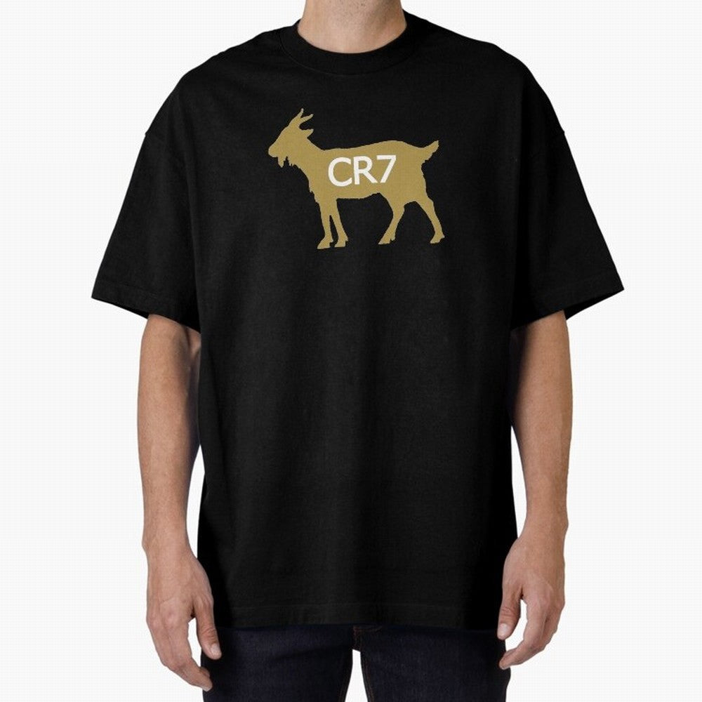 CR7 GOAT Gold B Oversized T-Shirt Bring Bold Fan Energy to the FIFA World Cup 2026 Journey through Messi, CR7 and Mbappe Highlights, France Pride, Football History, Final Match Energy, Crowd Noise and Once in a Lifetime Moments; Ideal for