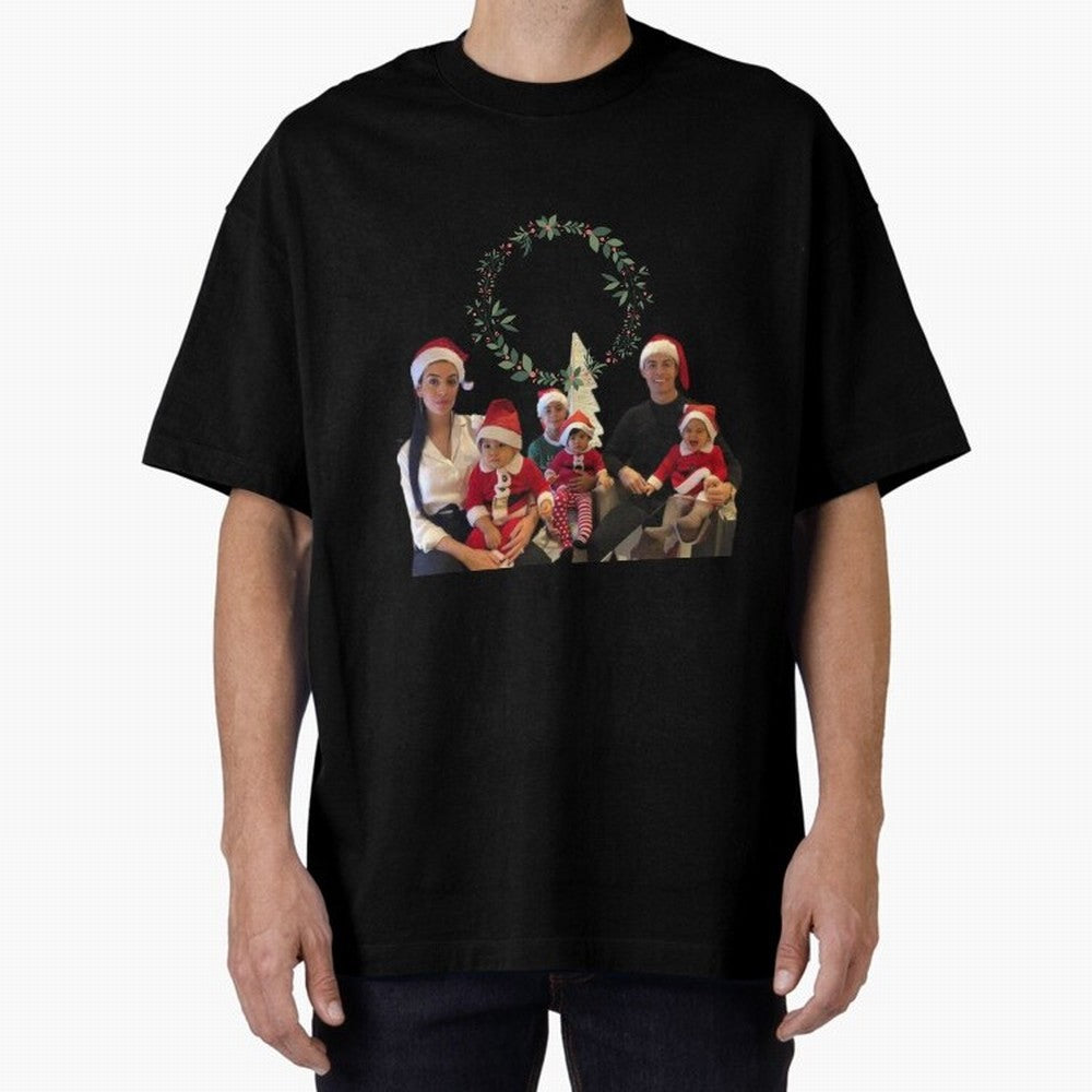 Cristiano ronaldo siuuu familly - siuuu Merry Christmas Oversized T-Shirt Step into FIFA World Cup 2026 Group Stage Spirit, Filled with Argentina, Haaland and Mbappe, Worldwide Fan Energy, Dramatic Goals, Stadium Lights and Championship