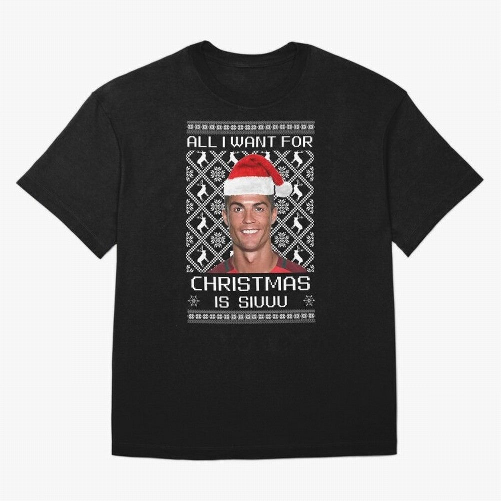 Cristiano Ronaldo Siuuu Christmas Oversized T-Shirt Bring Retro Soccer Energy to FIFA World Cup 2026 USA Canada Mexico for Fans of Messi, CR7 and Mbappe and Germany, Bringing Worldwide Fan Energy, Dramatic Goals, Stadium Lights and Championship