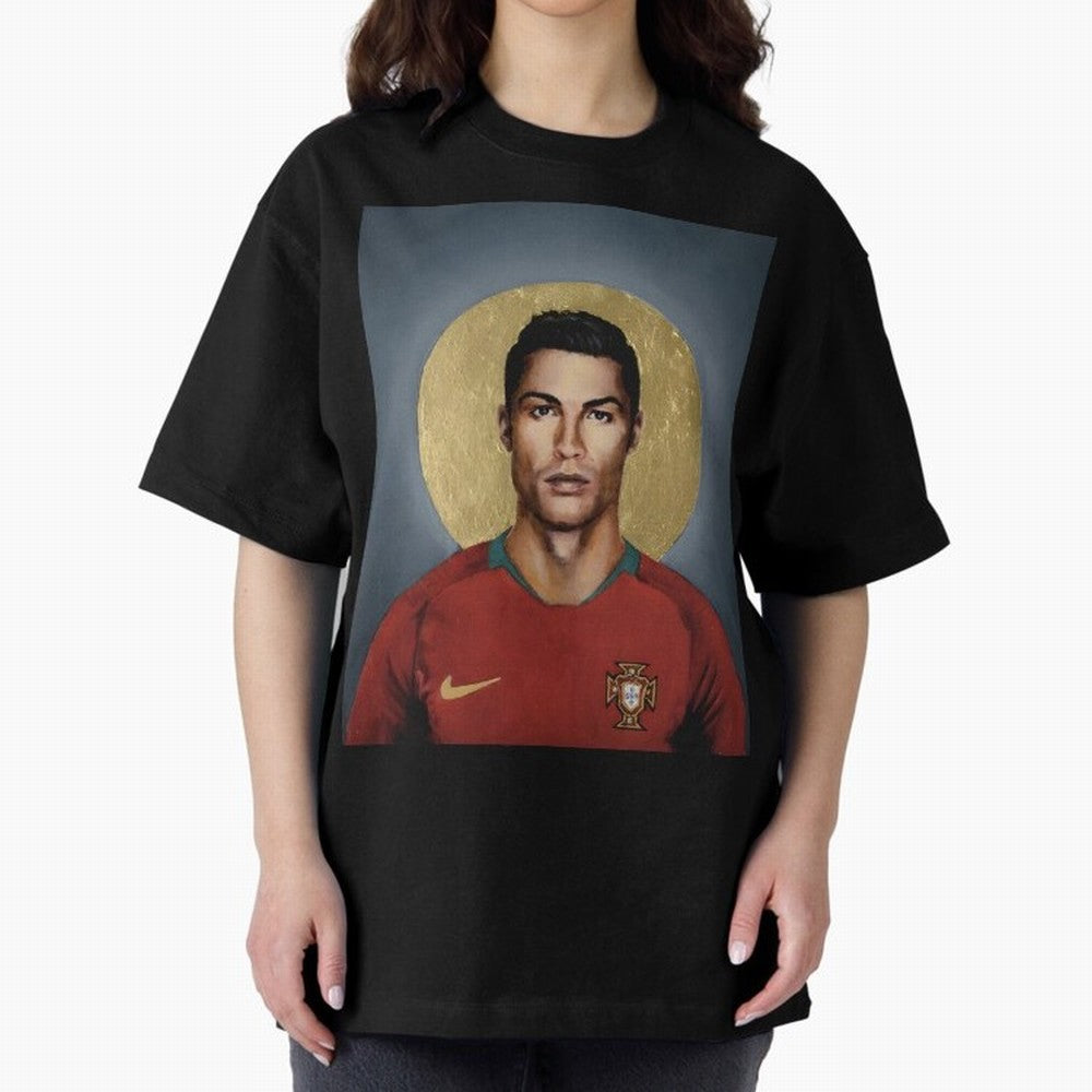 Cristiano Ronaldo CR7 Saint Portugal Football Legend Fan Art Oversized T-Shirt Celebrate Unforgettable Nights in the FIFA World Cup 2026 USA Canada Mexico Journey through Cristiano Ronaldo, Haaland and CR7 Highlights, Argentina, France and Brazil