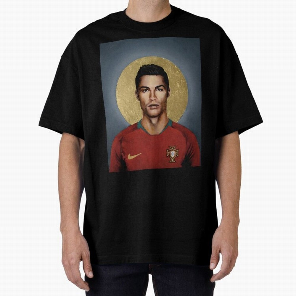 Cristiano Ronaldo CR7 Saint Portugal Football Legend Fan Art Oversized T-Shirt Celebrate Unforgettable Nights in the FIFA World Cup 2026 USA Canada Mexico Journey through Cristiano Ronaldo, Haaland and CR7 Highlights, Argentina, France and Brazil