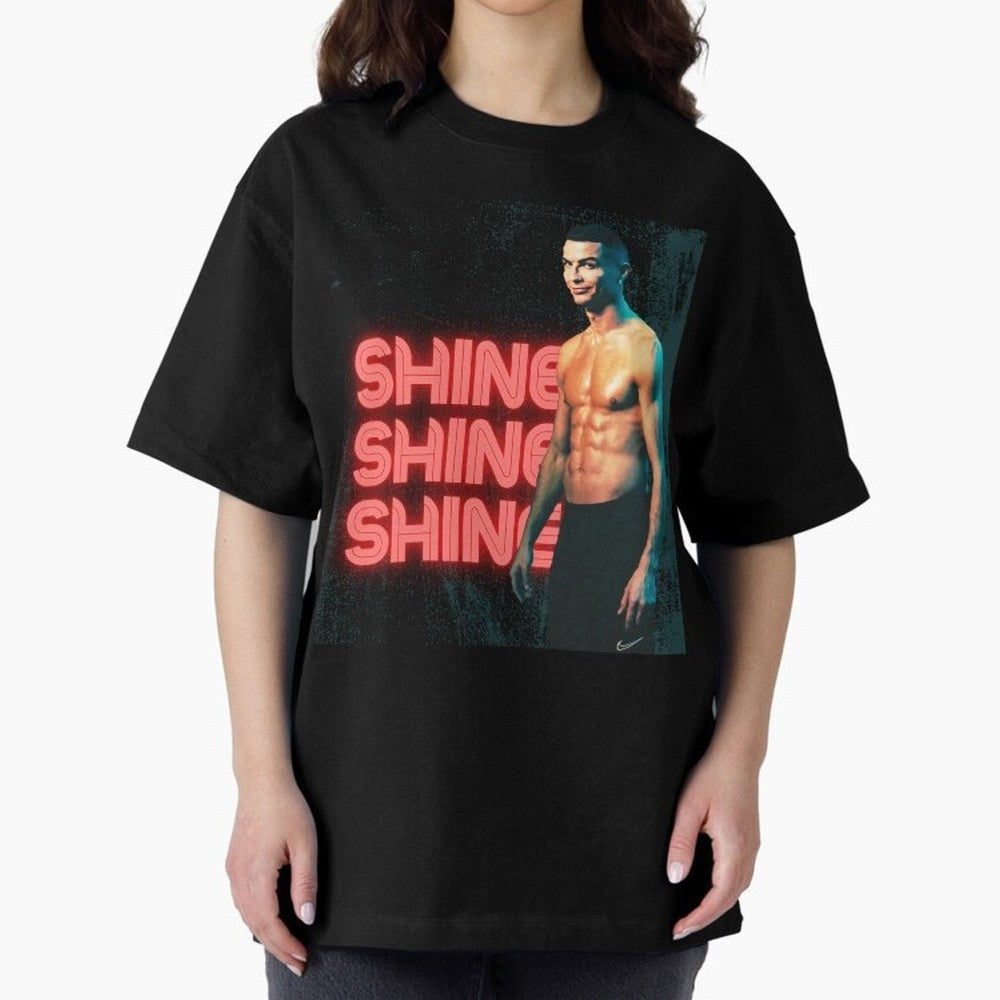 Cristiano Ronaldo Shine Oversized T-Shirt Unlock the FIFA World Cup 2026 Group Stage Journey through Haaland and Mbappe Highlights, England Pride, Football Passion, Legendary Performances, Festival Vibes and Supporter Community; Great for Watch