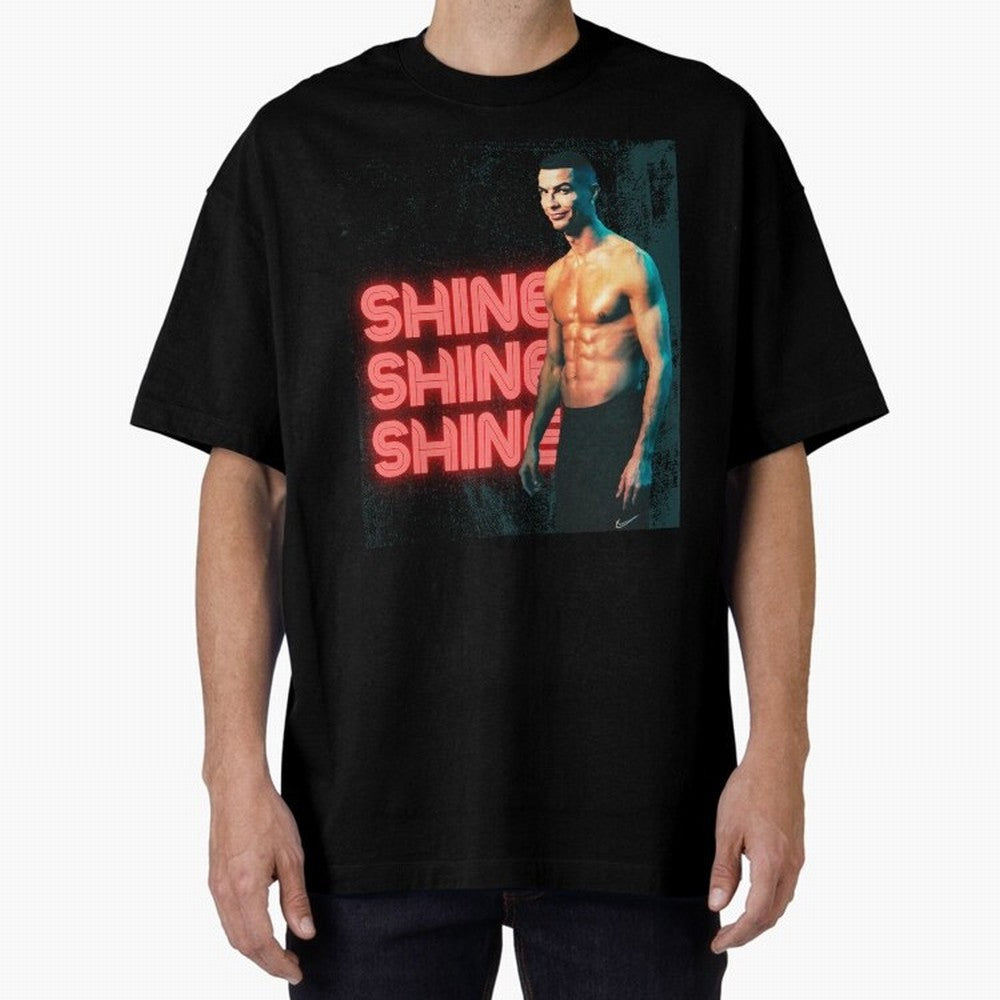 Cristiano Ronaldo Shine Oversized T-Shirt Unlock the FIFA World Cup 2026 Group Stage Journey through Haaland and Mbappe Highlights, England Pride, Football Passion, Legendary Performances, Festival Vibes and Supporter Community; Great for Watch